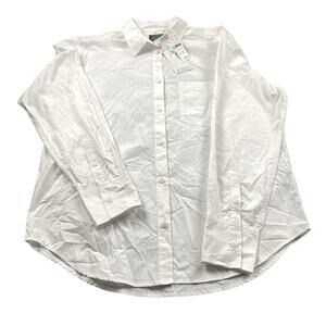 J.Crew Top Women 10 White Button Up Shirt Casual Classic Preppy NWT BY715